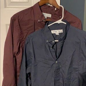 2 Slim fit Old Navy button ups ( Blue and Maroon )